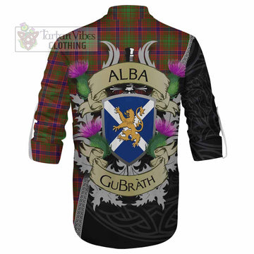Lumsden Tartan Family Crest Ghillie Kilt Shirt Lion Rampant Royal Thistle Shield Celtic Inspired - Tartan Vibes Clothing