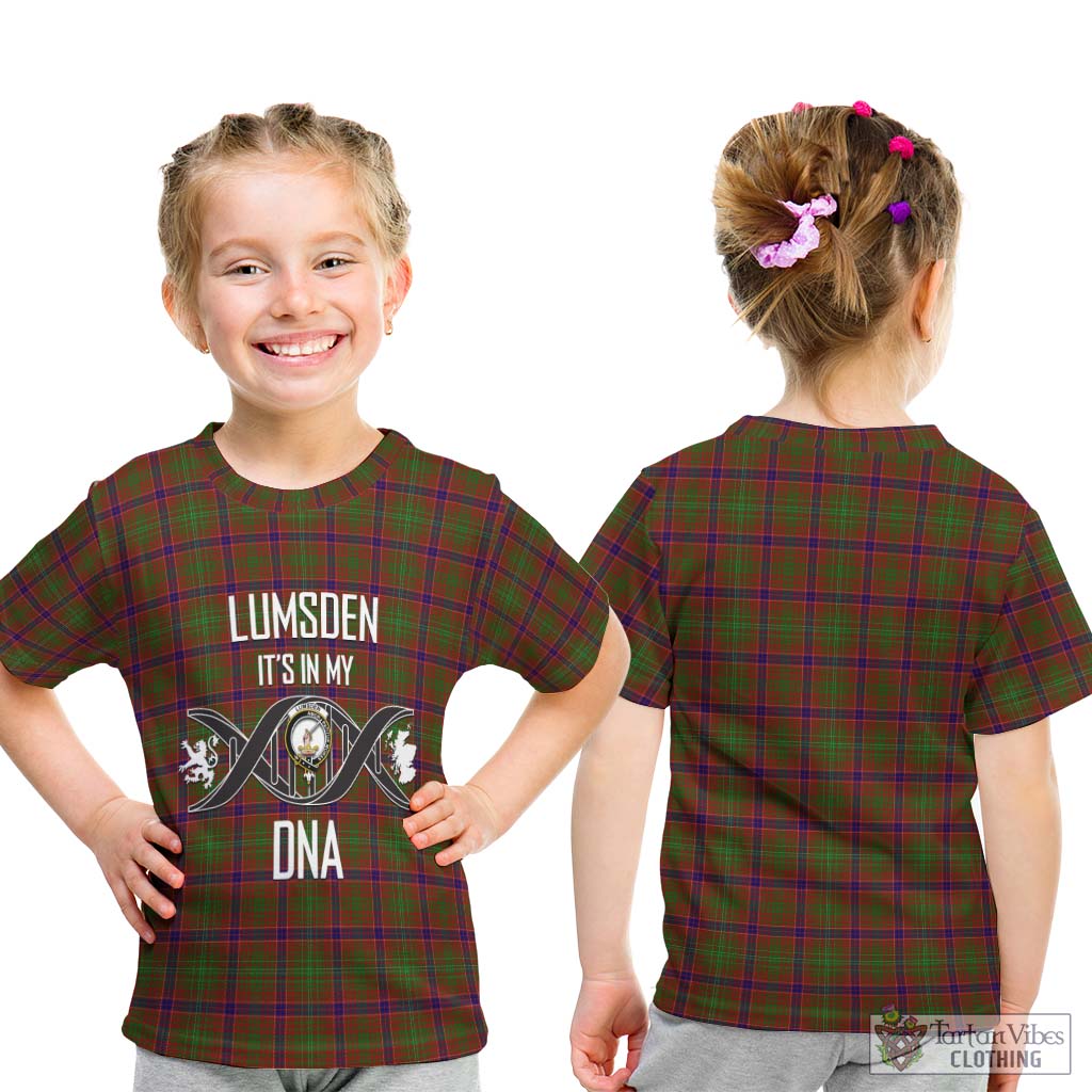 Tartan Vibes Clothing Lumsden Tartan Kid T-Shirt with Family Crest DNA In Me Style