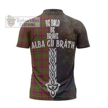 Lumsden Tartan Family Crest Zipper Polo Shirt Alba Gu Brath Be Brave Lion Ancient Style - Tartan Vibes Clothing