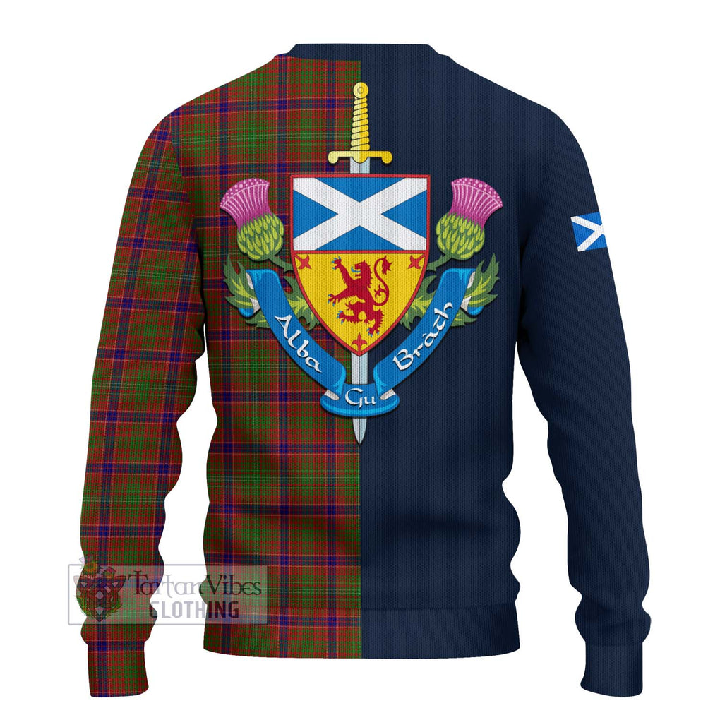 Tartan Vibes Clothing Lumsden Tartan Knitted Sweater with Scottish Lion Royal Arm Half Style