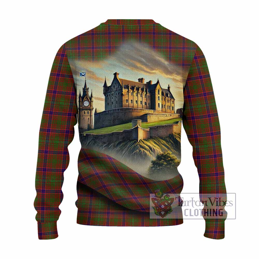 Lumsden Tartan Family Crest Knitted Sweater with Scottish Ancient Castle Style - Tartan Vibes Clothing