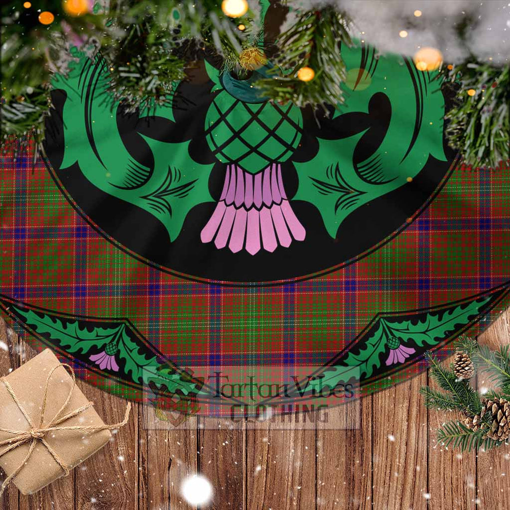 Tartan Vibes Clothing Lumsden Tartan Christmas Tree Skirt Scottish Thistle Style