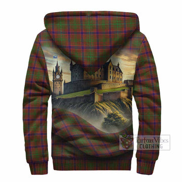 Lumsden Tartan Family Crest Sherpa Hoodie with Scottish Ancient Castle Style - Tartan Vibes Clothing