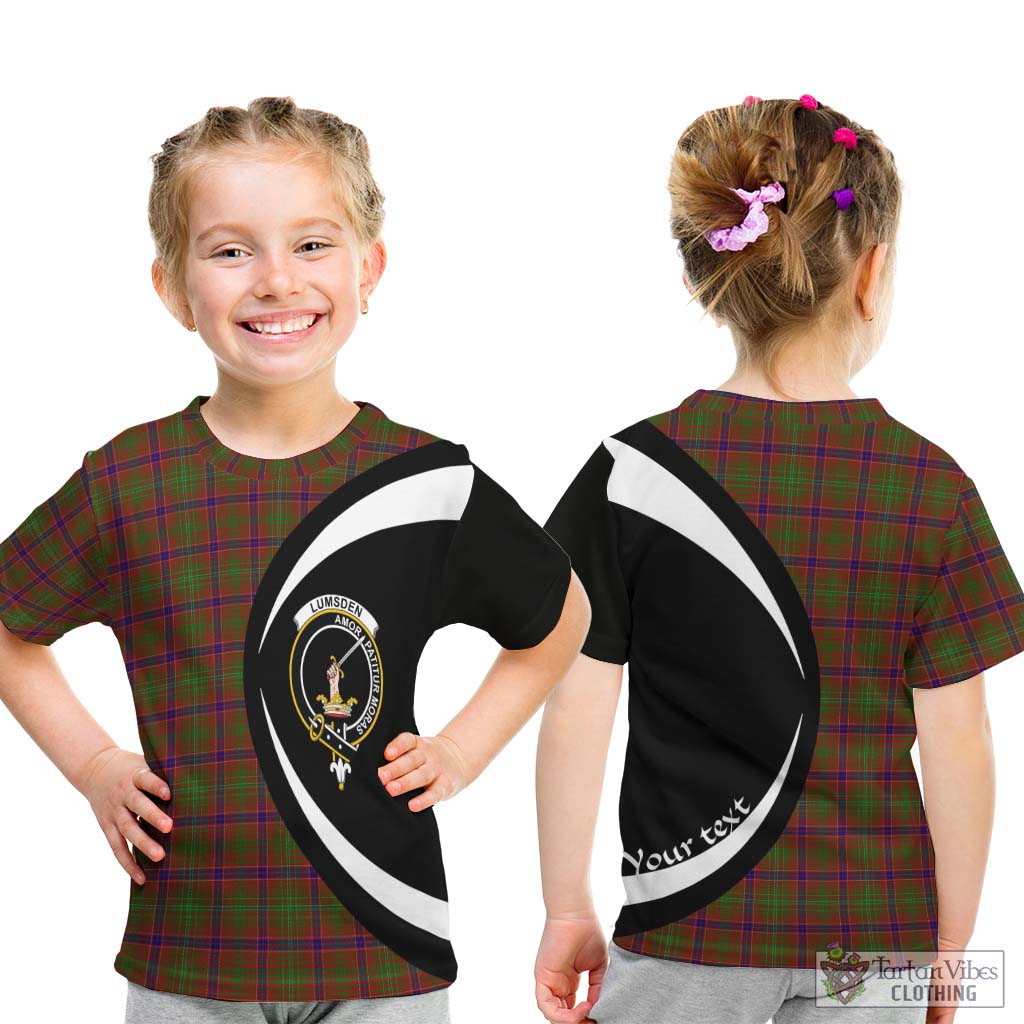 Tartan Vibes Clothing Lumsden Tartan Kid T-Shirt with Family Crest Circle Style