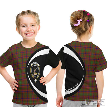 Lumsden Tartan Kid T-Shirt with Family Crest Circle Style