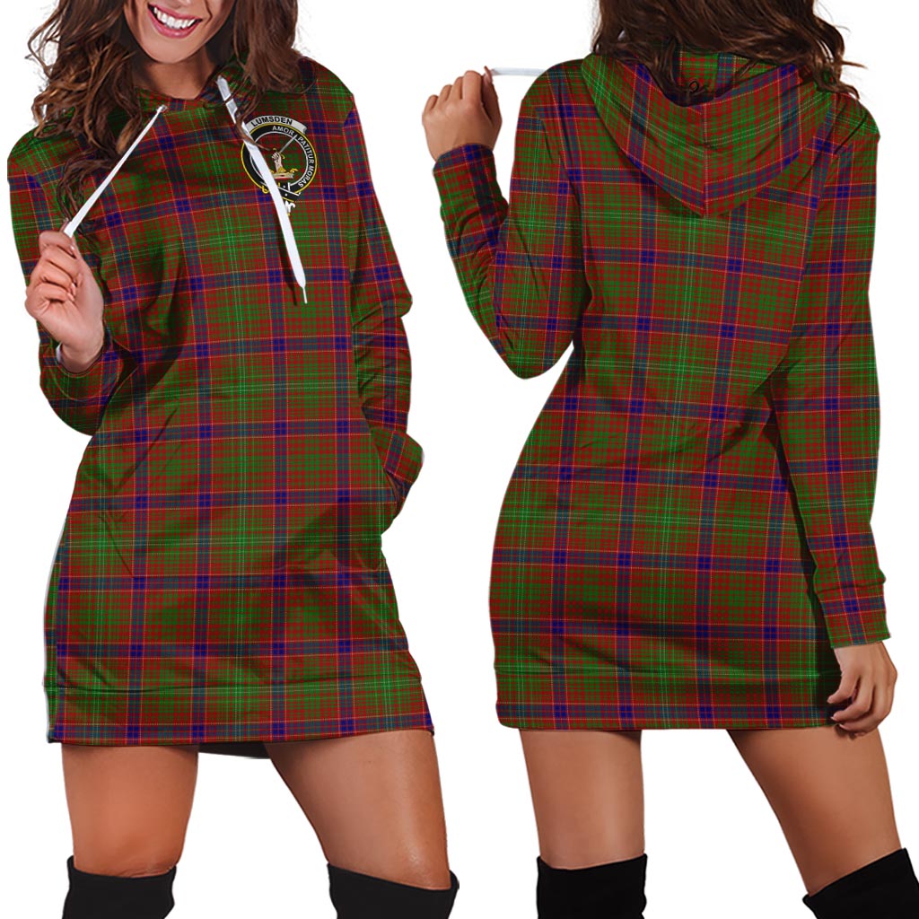 Lumsden Tartan Hoodie Dress with Family Crest - Tartan Vibes Clothing