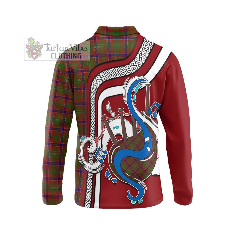 Tartan Vibes Clothing Lumsden Tartan Long Sleeve Polo Shirt with Epic Bagpipe Style