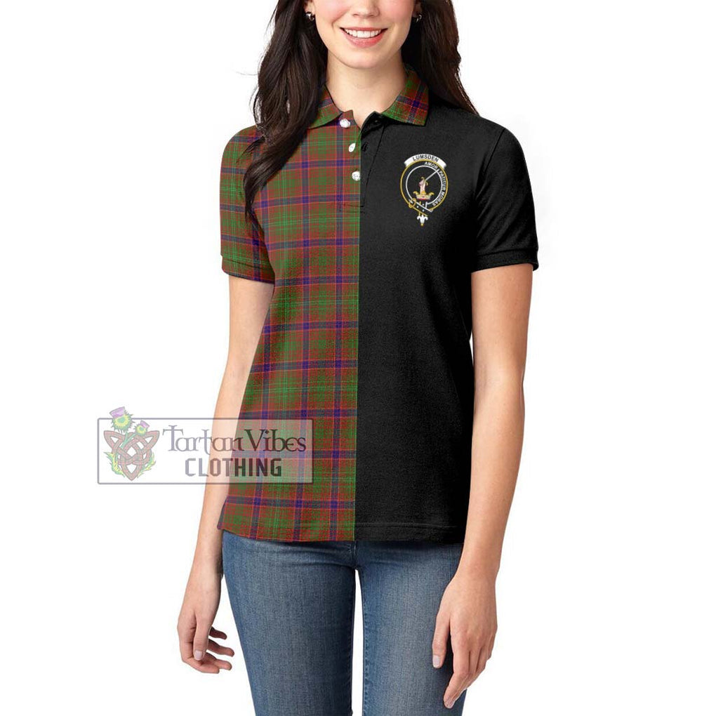 Lumsden Tartan Women's Polo Shirt with Family Crest and Half Of Me Style - Tartanvibesclothing Shop