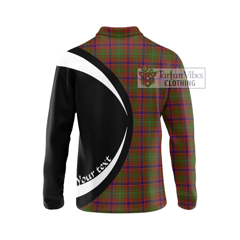 Lumsden Tartan Long Sleeve Polo Shirt with Family Crest Circle Style - Tartan Vibes Clothing