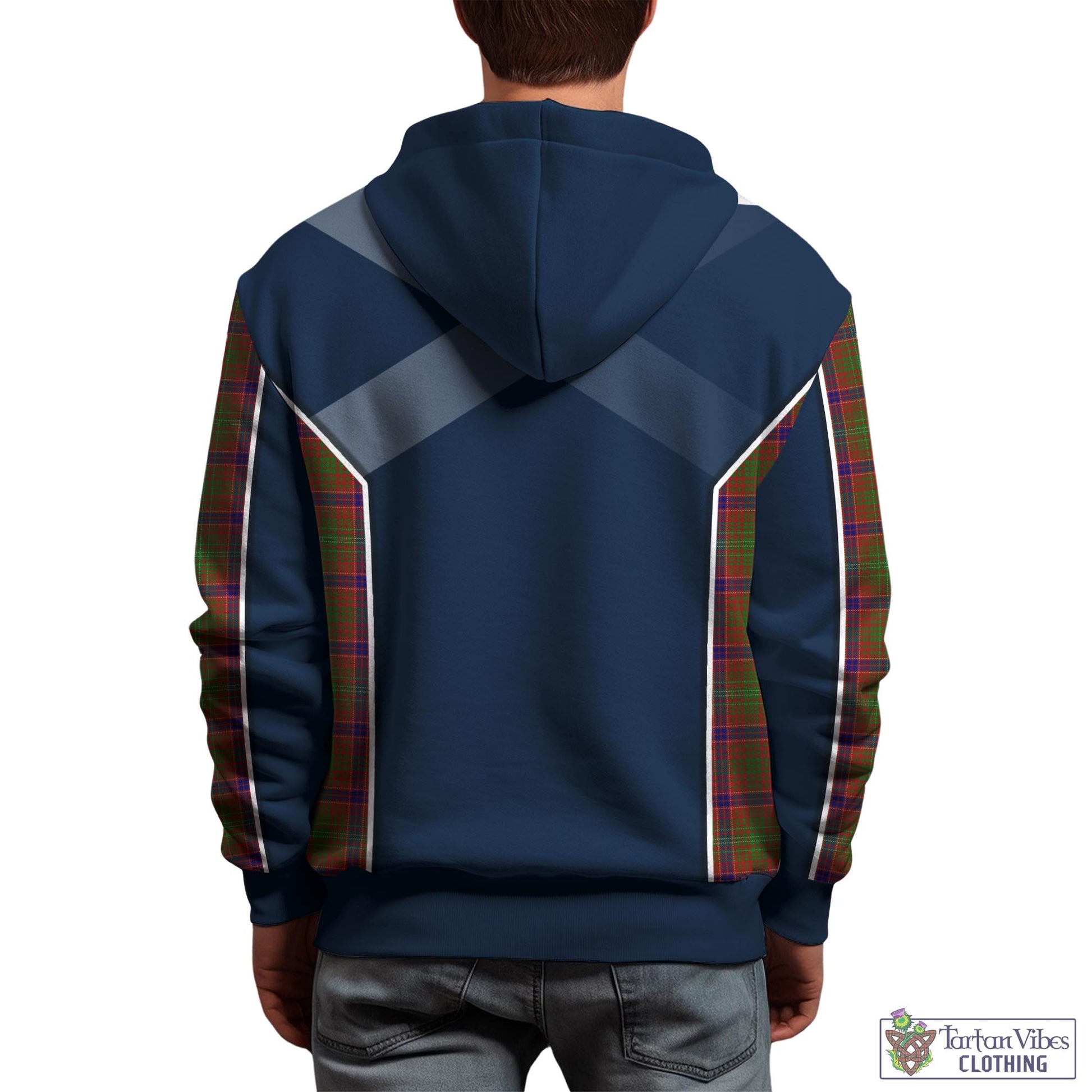 Tartan Vibes Clothing Lumsden Tartan Hoodie with Family Crest and Lion Rampant Vibes Sport Style