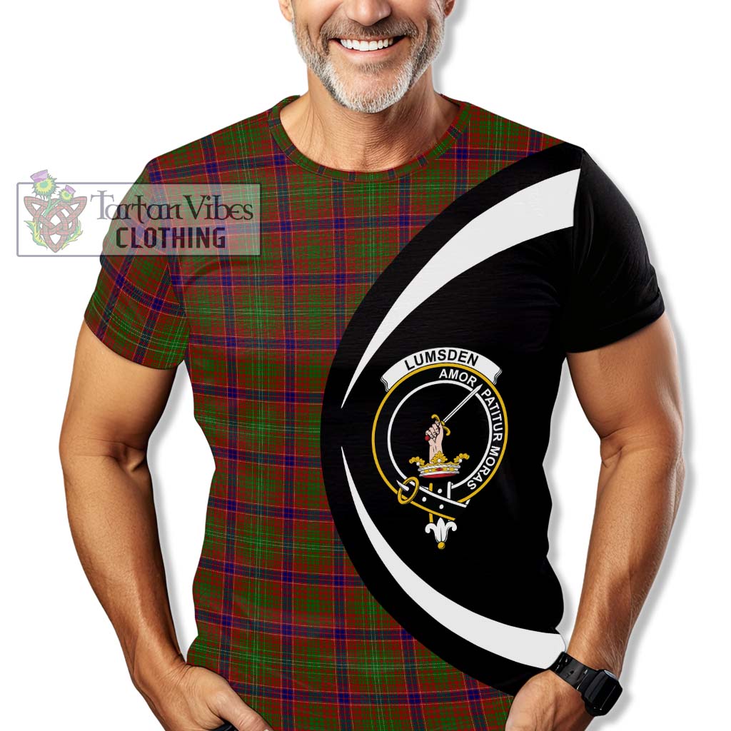 Tartan Vibes Clothing Lumsden Tartan T-Shirt with Family Crest Circle Style