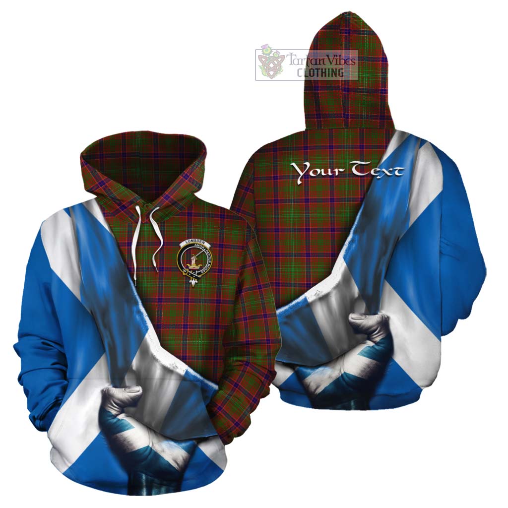 Tartan Vibes Clothing Lumsden Tartan Cotton Hoodie with Family Crest Scotland Patriotic Style