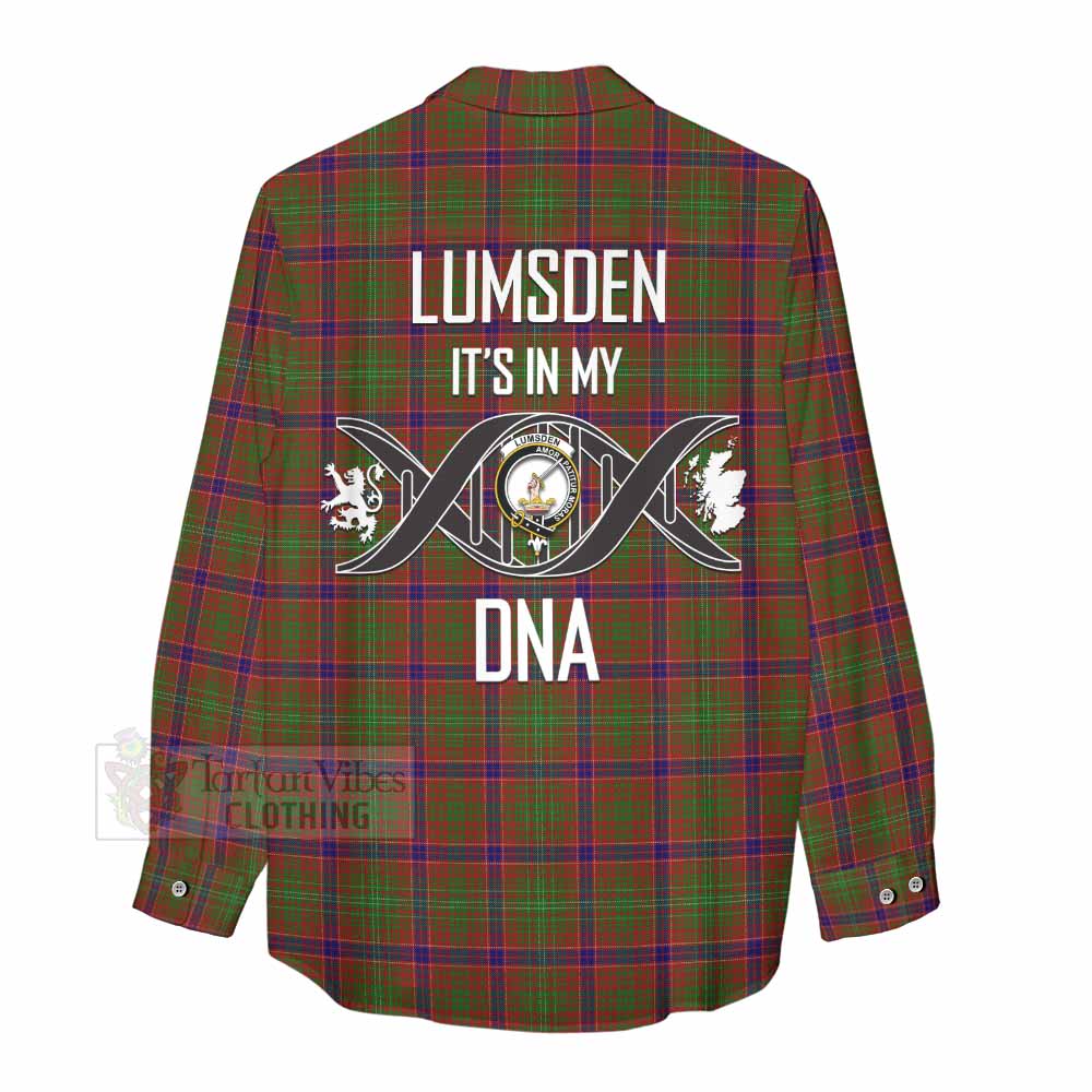 Tartan Vibes Clothing Lumsden Tartan Women's Casual Shirt with Family Crest DNA In Me Style