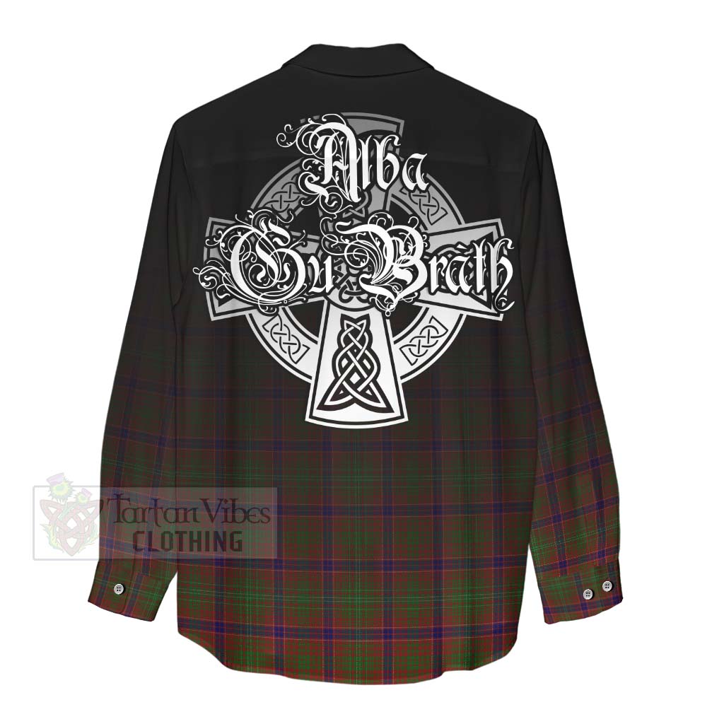 Tartan Vibes Clothing Lumsden Tartan Women's Casual Shirt Featuring Alba Gu Brath Family Crest Celtic Inspired