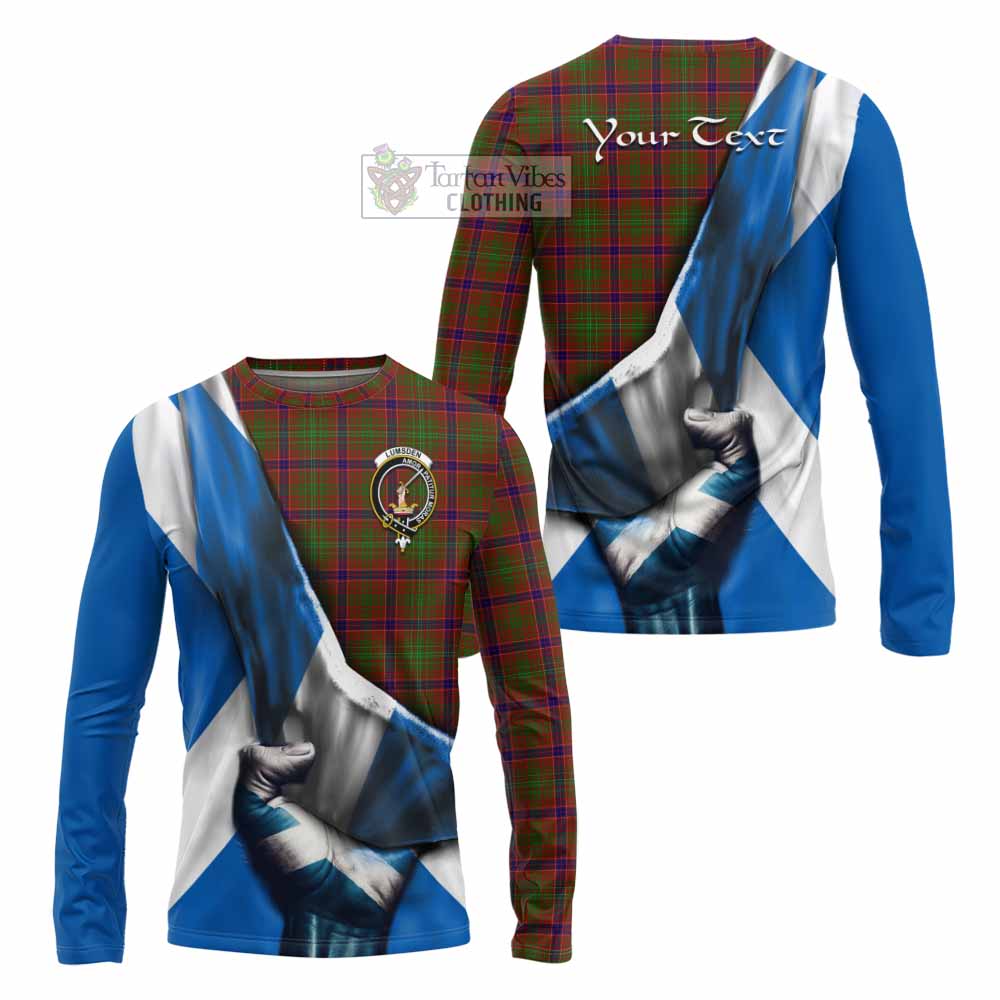 Tartan Vibes Clothing Lumsden Tartan Long Sleeve T-Shirt with Family Crest Scotland Patriotic Style