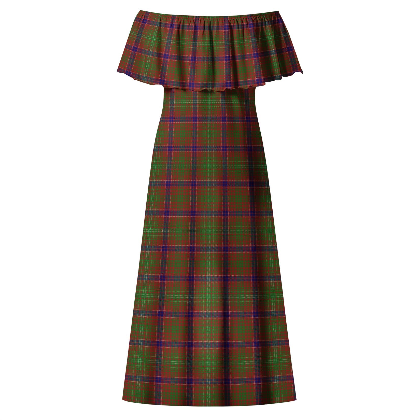 Lumsden Tartan Off Shoulder Long Dress - Tartanvibesclothing