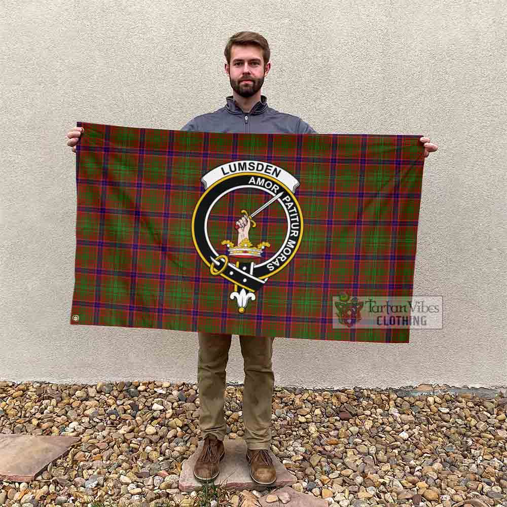 Lumsden Tartan House Flag with Family Crest - Tartan Vibes Clothing