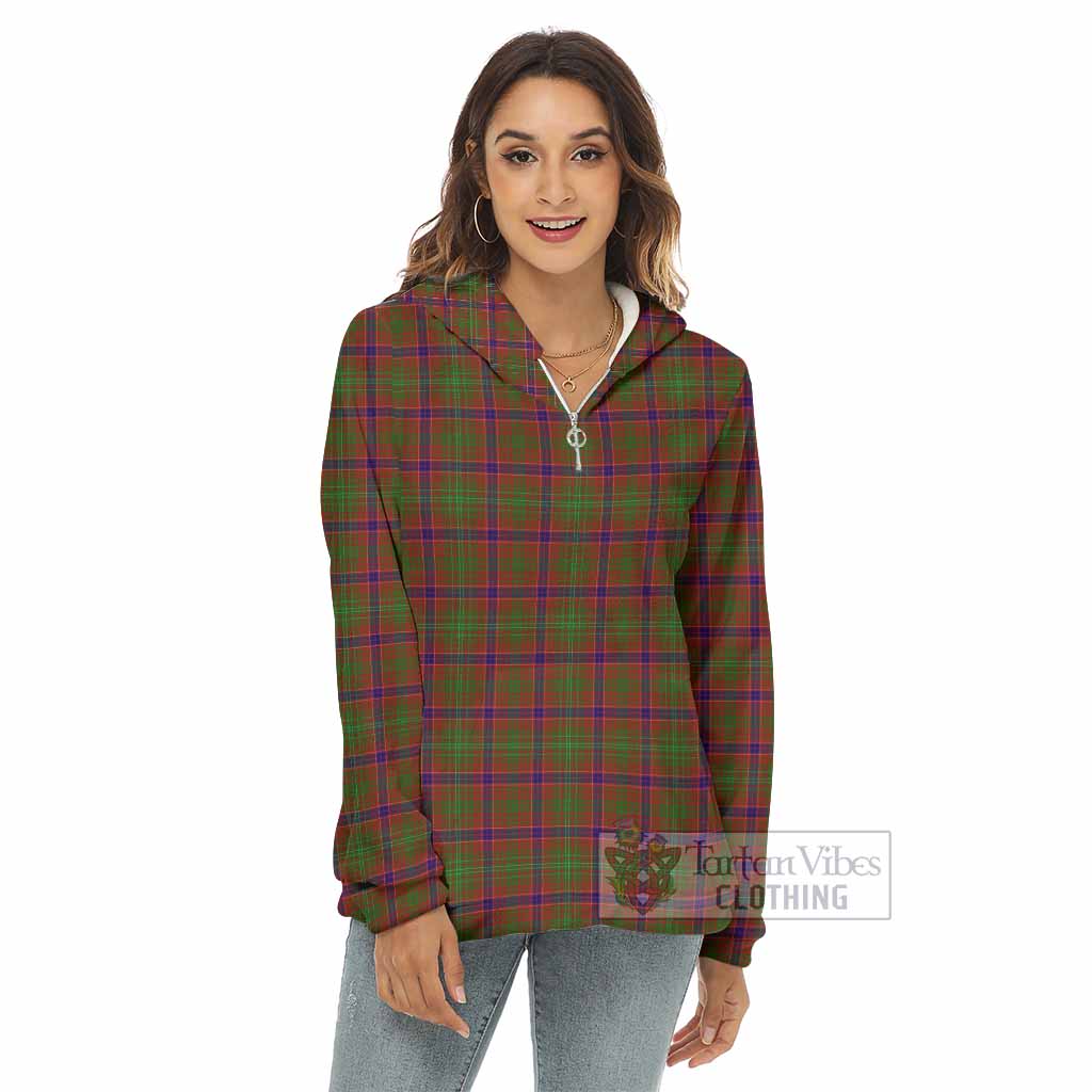 Lumsden Tartan Women's Borg Fleece Hoodie with Half Zip - Tartan Vibes Clothing