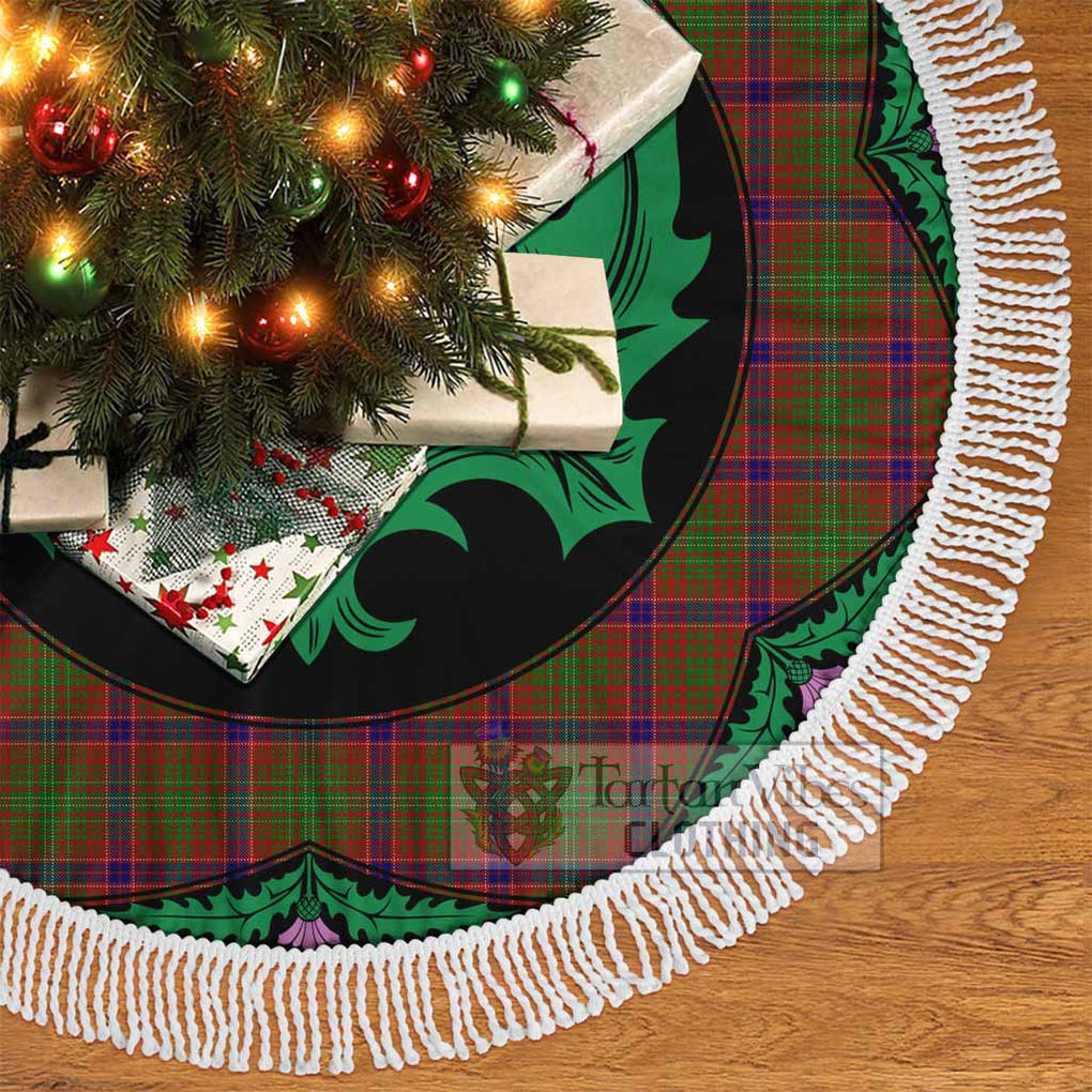 Tartan Vibes Clothing Lumsden Tartan Christmas Tree Skirt Scottish Thistle Style