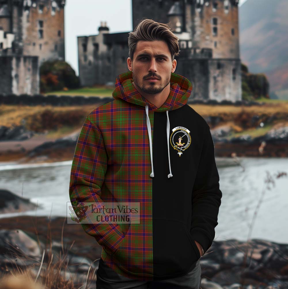 Tartan Vibes Clothing Lumsden Tartan Cotton Hoodie with Family Crest and Half Of Me Style