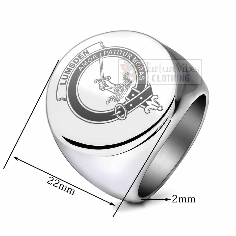 Tartan Vibes Clothing Lumsden Clan Crest Engraved Ring