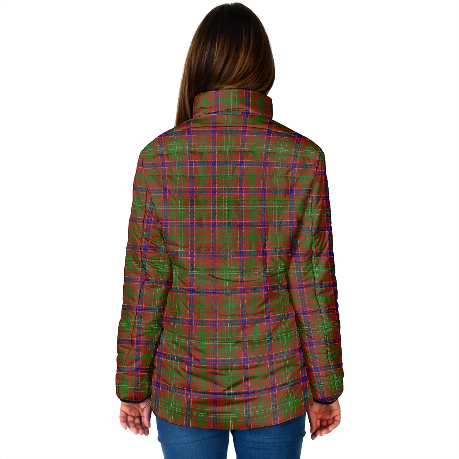 Lumsden Tartan Padded Jacket with Family Crest - Tartan Vibes Clothing