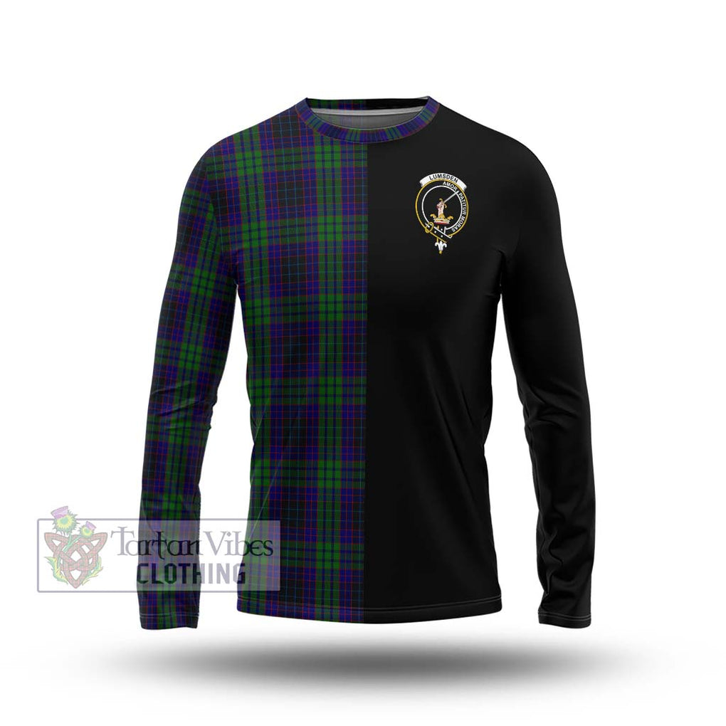 Lumsden Green Tartan Long Sleeve T-Shirt with Family Crest and Half Of Me Style Unisex - Tartanvibesclothing Shop