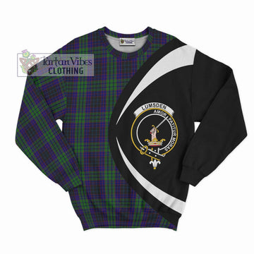 Lumsden Green Tartan Sweatshirt with Family Crest Circle Style