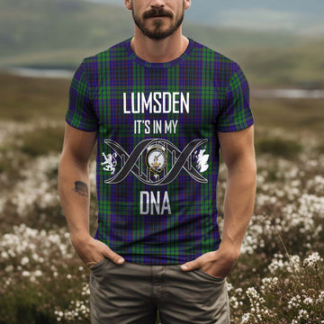 Lumsden Green Tartan T-Shirt with Family Crest DNA In Me Style