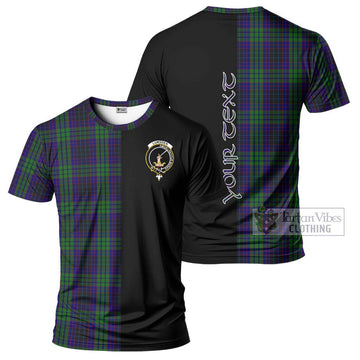 Lumsden Green Tartan T-Shirt with Family Crest and Half Of Me Style