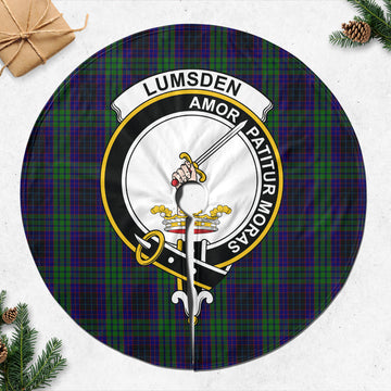 Lumsden Green Tartan Christmas Tree Skirt with Family Crest