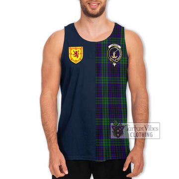 Lumsden Green Tartan Men's Tank Top Alba with Scottish Lion Royal Arm Half Style