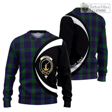 Lumsden Green Tartan Ugly Sweater with Family Crest Circle Style