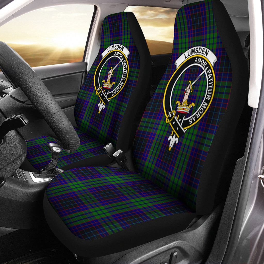 Lumsden Green Tartan Car Seat Cover with Family Crest One Size - Tartanvibesclothing