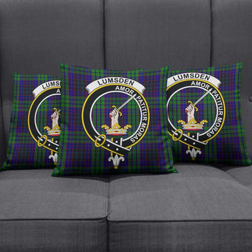 Lumsden Green Tartan Pillow Cover with Family Crest