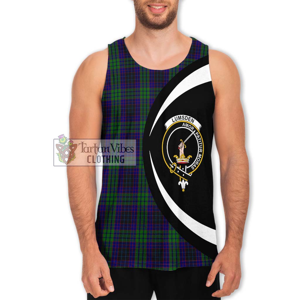 Lumsden Green Tartan Men's Tank Top with Family Crest Circle Style Men - Tartan Vibes Clothing