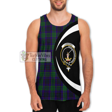 Lumsden Green Tartan Men's Tank Top with Family Crest Circle Style