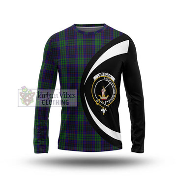 Lumsden Green Tartan Long Sleeve T-Shirt with Family Crest Circle Style