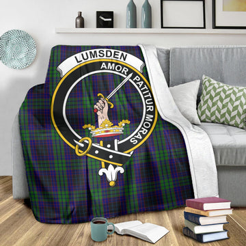 Lumsden Green Tartan Blanket with Family Crest