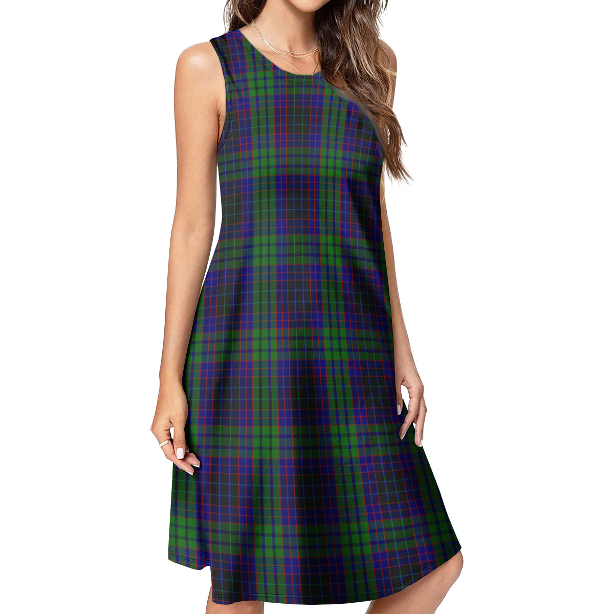 Lumsden Green Tartan Womens Casual Dresses - Tartanvibesclothing