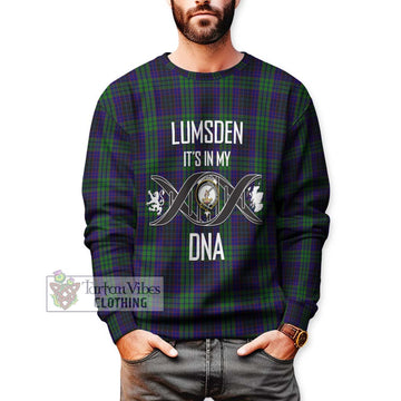 Lumsden Green Tartan Sweatshirt with Family Crest DNA In Me Style