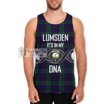 Lumsden Green Tartan Men's Tank Top with Family Crest DNA In Me Style