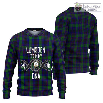 Lumsden Green Tartan Knitted Sweater with Family Crest DNA In Me Style