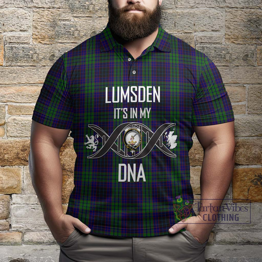 Lumsden Green Tartan Polo Shirt with Family Crest DNA In Me Style Kid - Tartanvibesclothing Shop