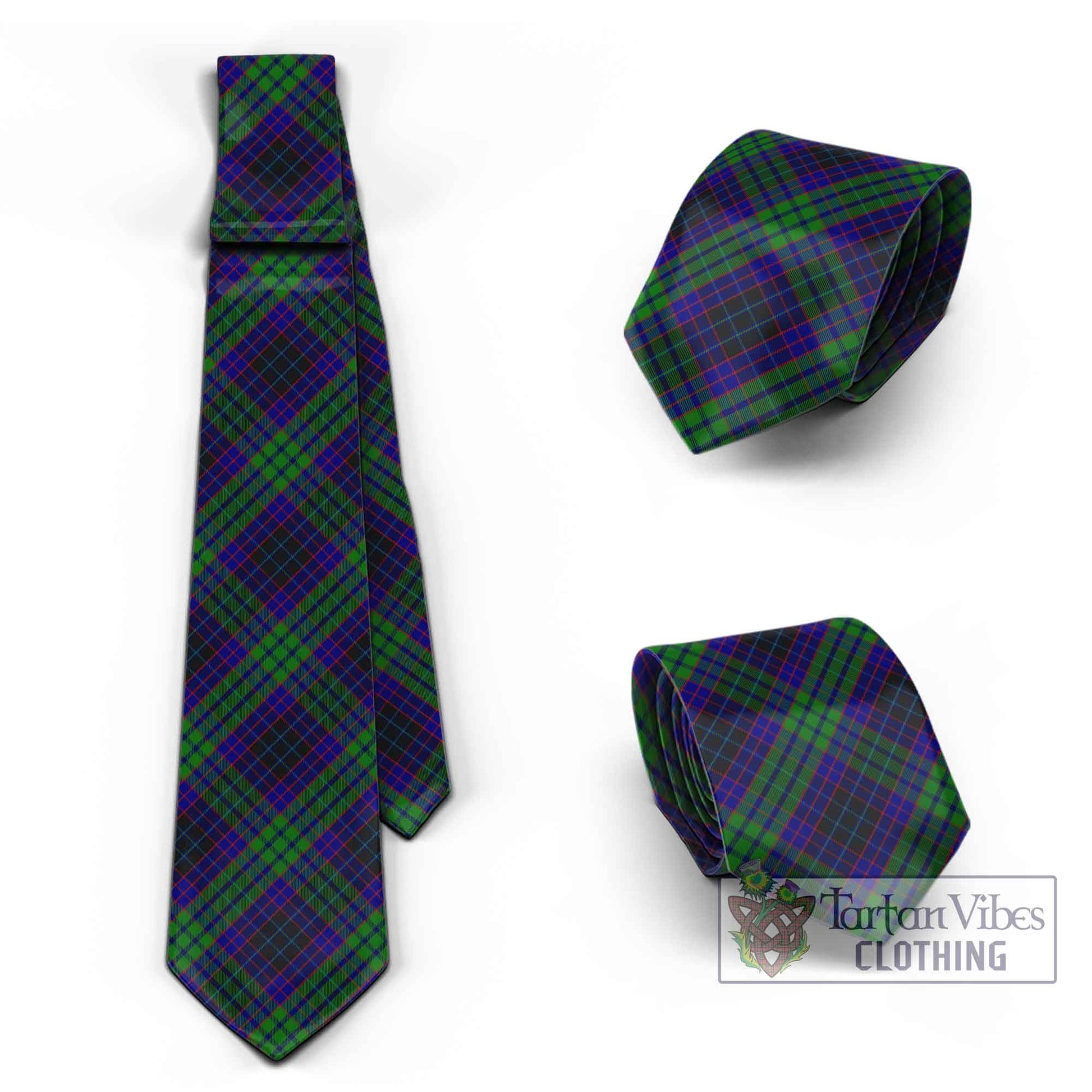 Tartan Vibes Clothing Lumsden Green Tartan Classic Necktie Cross Style