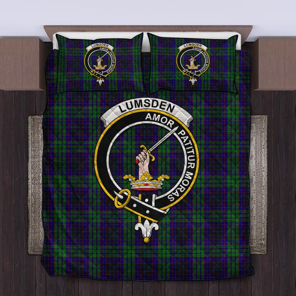 Lumsden Green Tartan Quilt Bed Set with Family Crest Twin - Tartan Vibes Clothing