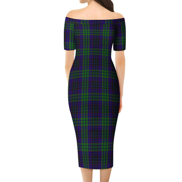 Lumsden Green Tartan Off Shoulder Lady Dress