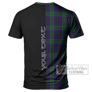 Lumsden Green Tartan T-Shirt with Family Crest and Half Of Me Style