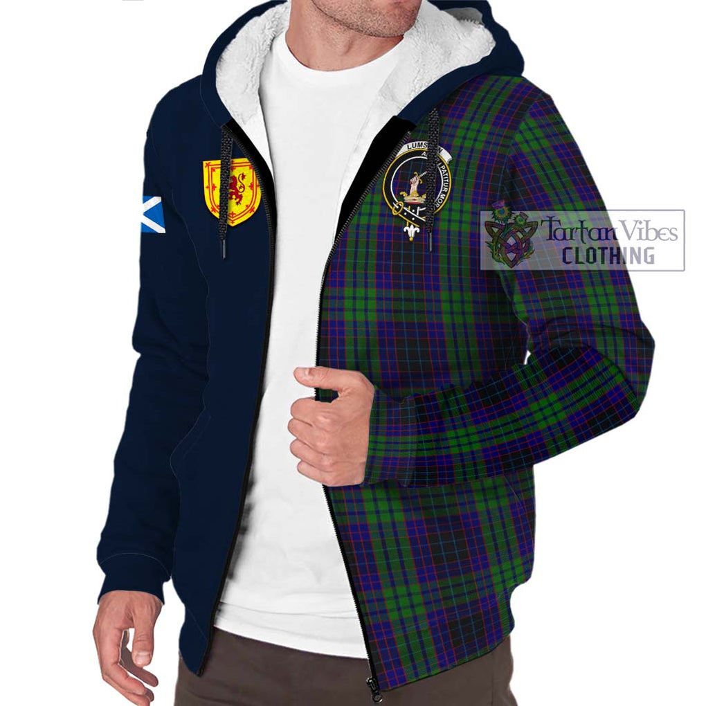 Tartan Vibes Clothing Lumsden Green Tartan Sherpa Hoodie with Scottish Lion Royal Arm Half Style