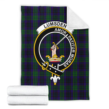 Lumsden Green Tartan Blanket with Family Crest